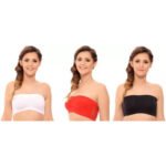 Pack of 3 Tube Bra (Red, Black, White)
